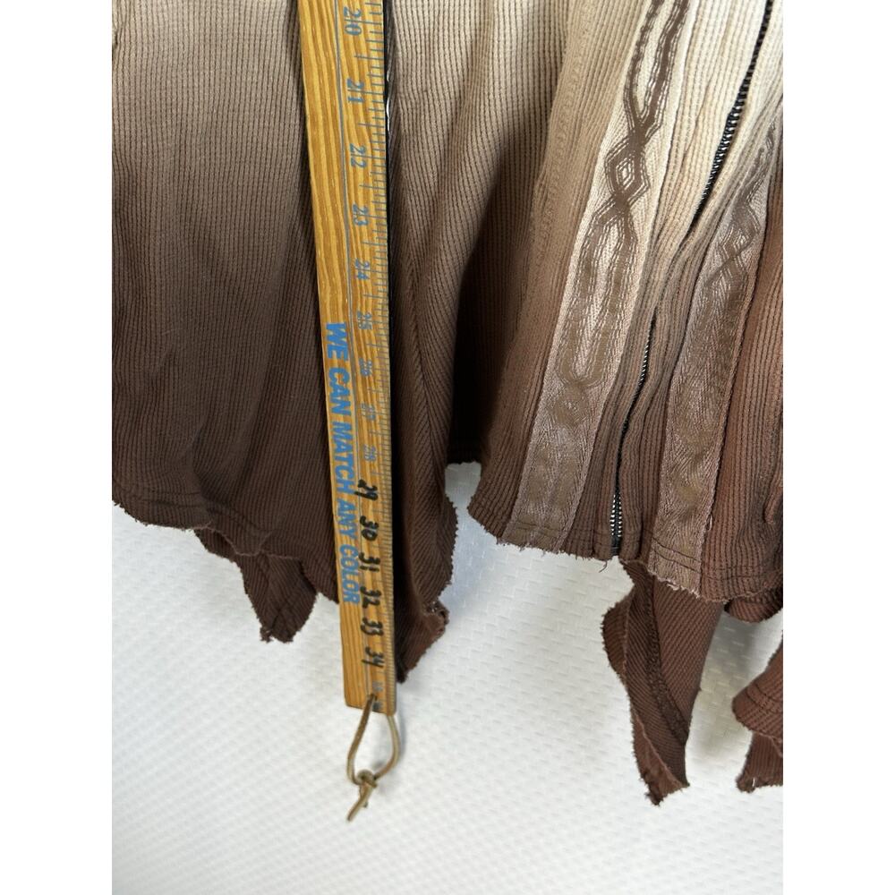 Western Boho Ombré Hoodie, Jacket Wolf Graphic, Southwestern, Tribal Large - Picture 13 of 15